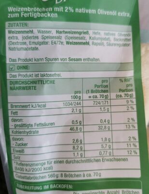 G&G: 560g Ciabatta Bread (8 Piece)