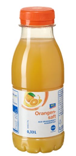 Aro: 0,33l Orange Saft+ Pfand 0,25