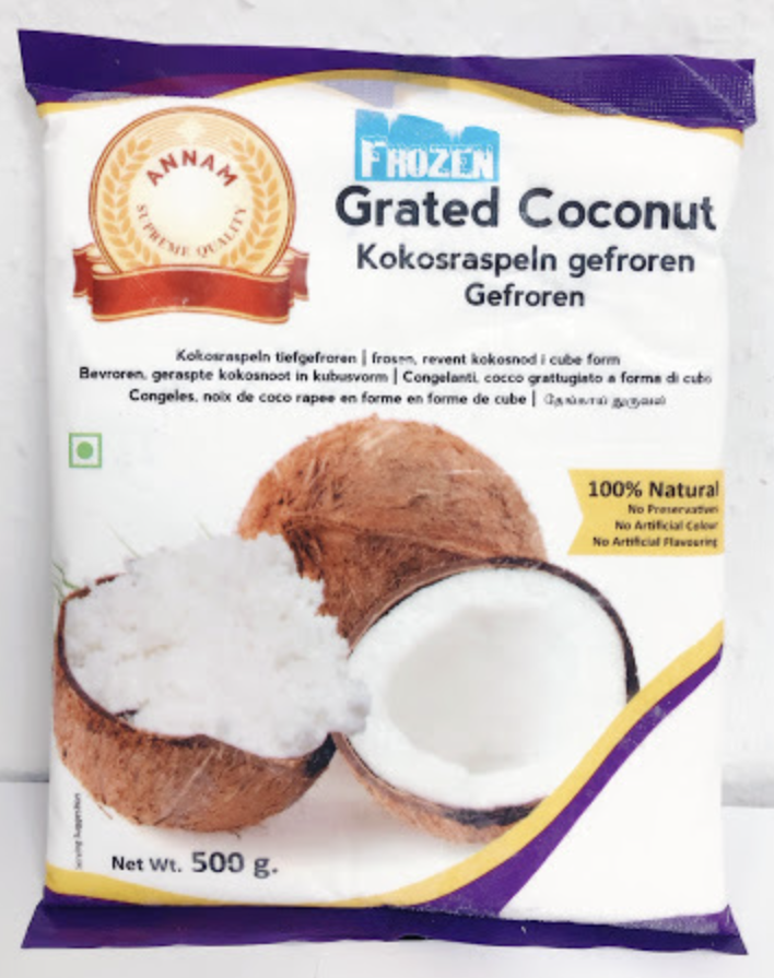 Annam: 500g Frozen (Geriebene) grated Coconut