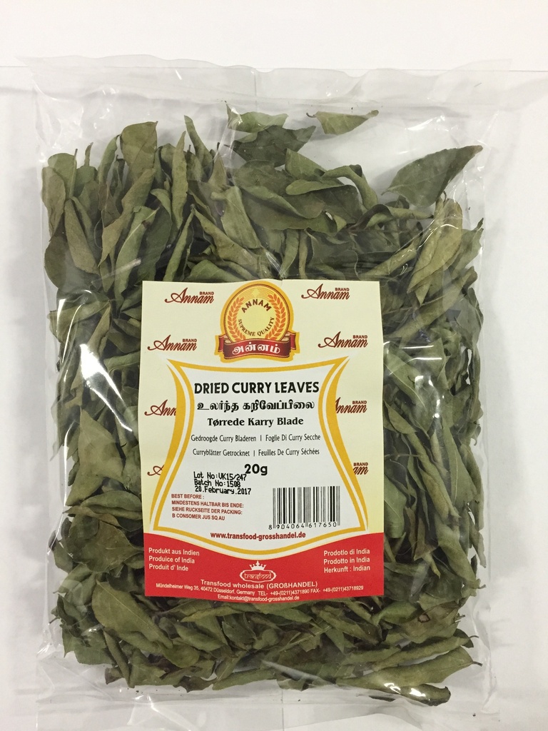 Annam: 20g Dried Curry Leaves