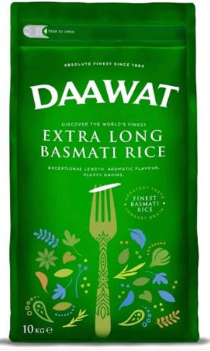 Daawat: 10kg Green Basmati Extra Long Rice