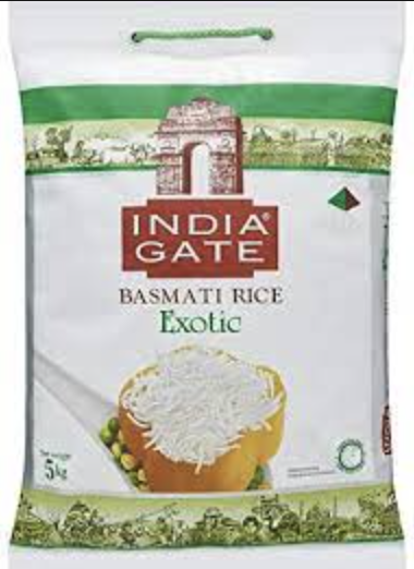India Gate: 5kg Exotic Basmati/ Green Bag Rice
