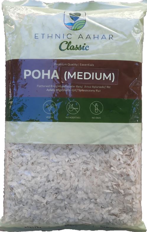 Ethnic Aahar: 1kg Flake Rice Medium (Pawa/Powa/Poha)