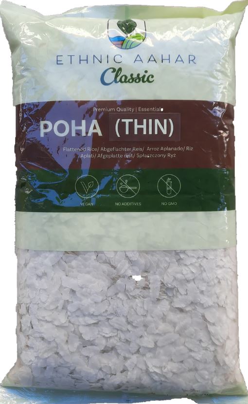 Ethnic Aahar: 1kg Flake Rice Thin (Pawa/Powa/Poha)