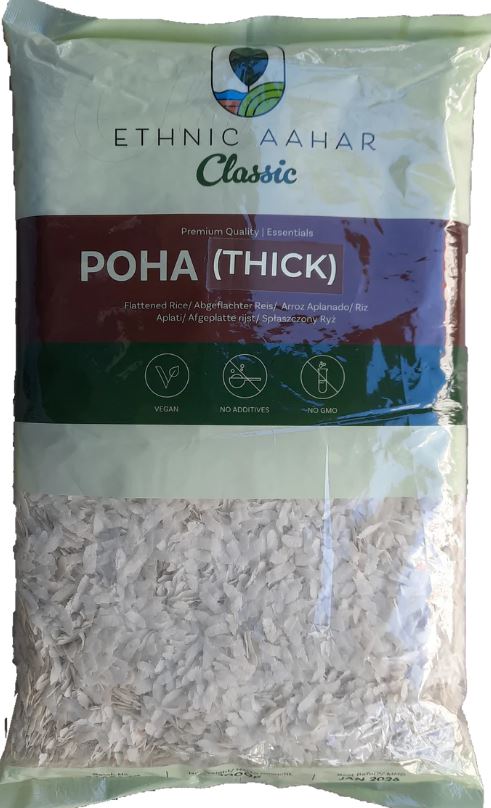 Ethnic Aahar: 1kg Flake Rice Thick (Pawa/Powa/Poha)