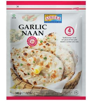 Ashoka: 1,02kg Garlic Naan/ Knoblauch Naan Family Pack