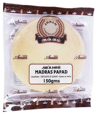 Annam: 150g Madras Plain Papad