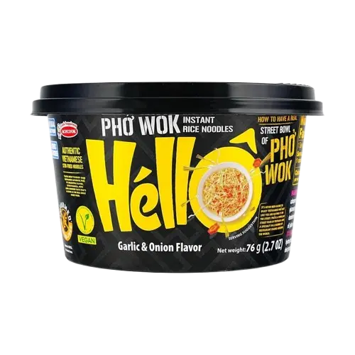 Hello: 76g Garlic-Onion Pho Wok Bowl Instant Noodles