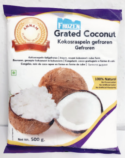 Annam: 500g Frozen (Geriebene) grated Coconut