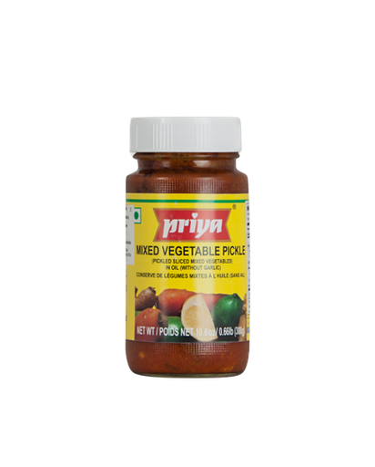 PRIYA: 300g Mix Veg. Pickle (w/o Garlic)