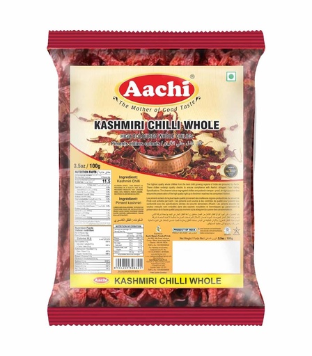 Aachi: 100g Kashmiri Chilli Whole with Stem