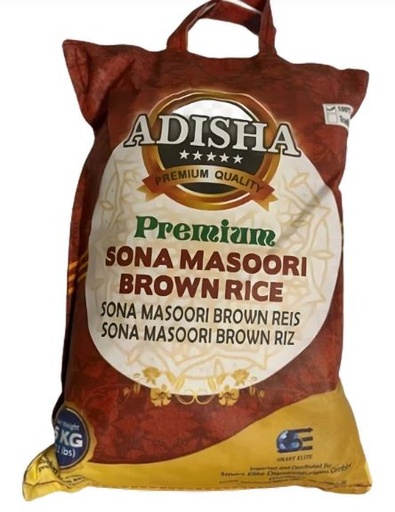 Adisha: 5kg Brown Sona Masoori Rice