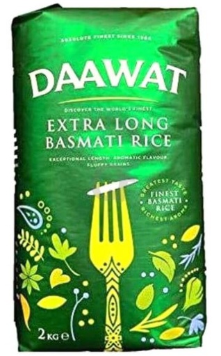 Daawat: 2kg Green Basmati Extra Long Rice
