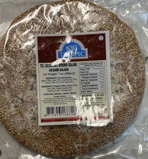 KRG: 200g Gajak Chikki Sesame Round 