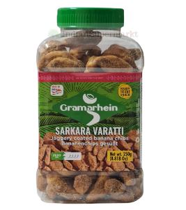 Gramarhein: 250g Sarkara varatti Jaggery Coated Banana Chips