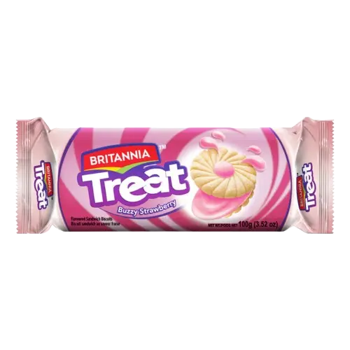 Britania: 100g Treat Fruit Cream Strawberry